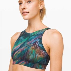 EUC Lululemon Energy Bra *High Neck sz 8 Cosmic Shift Multi